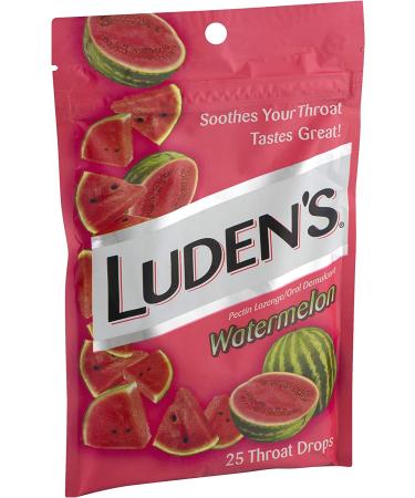 Shop Luden's Pectin Watermelon Throat Drops - 25 Oral Demulcents for Soothing Relief - Buy Online on GoSupps.com