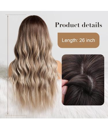 Shop Haircube Ombre Blonde Wigs for Women | 26 Heat-Resistant Synthetic Wigs with Dark Root | Perfect for Everyday Parties & Cosplay - Buy Online on GoSupps.com