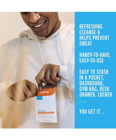 Carpe Antiperspirant Underarm Wipes - 15 Individually Wrapped Residue-Free Wipes for Sweat Blocking, Deodorizing, and Cleansing on the Go - Clean & Refreshing Scent - 1 Pack - Buy Online on GoSupps.com