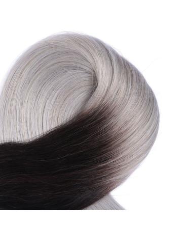 Buy 100% Remy Real Hair Tape In Extensions - #1B/Silver Ombre - 40cm - 50 Bricks - Tresse by Novon Hair Extensions - Buy Online on GoSupps.com