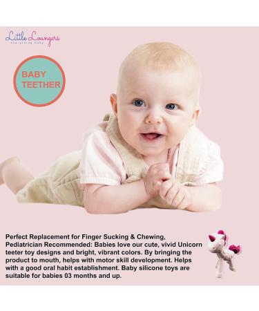 Unicorn Silicone Teether for Infants & Toddlers | BPA-Free Organic Hand Pacifier | Freezer Safe Baby Chew Toy | Pink - Buy Online on GoSupps.com