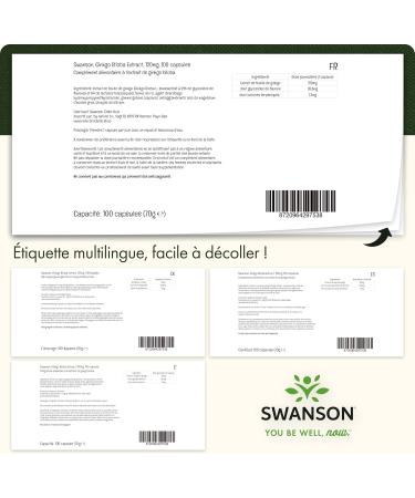 Swanson Ginkgo Biloba Extract 120mg 100 Vegan Lab Tested Soy Free Vegetarian Gluten Free Non-GMO - Buy Online on GoSupps.com