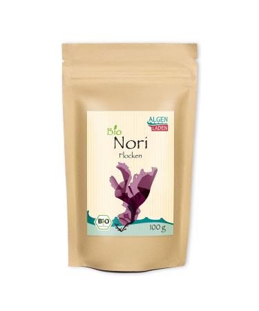 ALGENLADEN ORGANIC Nori Flakes - 100 g | low iodine content | purple seaweed | red algae from the Atlantic | raw food | vegan flakes 100 g