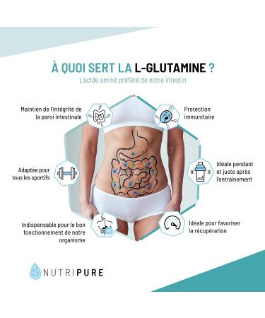 Kyowa Vegetable L-Glutamine 100% Pure | L-Glutamine Powder | Food Supplement | Amino Acid | Recovery After Training | 150g | 1 Month Cure | Made in France Nutripure - Buy Online on GoSupps.com