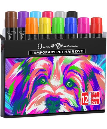 Jim&Gloria Washable Pet Fur Paint Dye For Your Pets Temporary Colors Hair Painting Pens Grooming Boy And Girl Dog Accessories Kit Farm Animal Marking Markers For Cattle Horses Livestock  Set of 12 - Buy Online on GoSupps.com