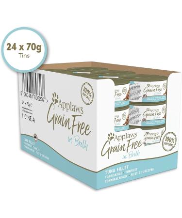 Buy Applaws 100% Natural Grain Free Wet Cat Food - Tuna Fillet in Broth 70g Tin (Pack of 24) - Premium International Shipping - Buy Online on GoSupps.com