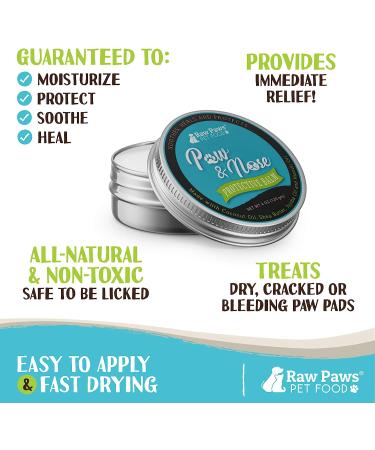 Raw Paws Pet Natural Dog & Cat Paw Balm 4 oz - Paw Soother, Butter, Cream & Wax for Moisturized Paws - Buy Online on GoSupps.com