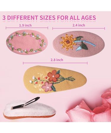 20PCS Embroidery Hair Clips - Earth Tone Daisy Snap Clips for Girls & Women - Buy Online on GoSupps.com