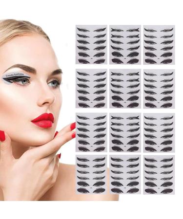 Eyeliner Stencil Multifunctional Eye Makeup Stencil Eyeliner Tool Eyeliner Stickers Eyeshadow Guide Tool Paper Eyeliner Stencils Stickers for Eyes 12pcs