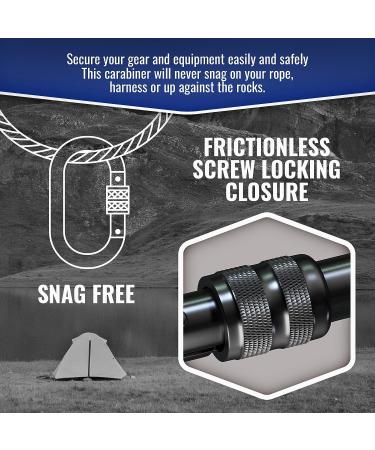XTEK Climbing Carabiner Clip - UIAA Certified 25kN - Large Heavy Duty Steel Carabiners for Climbing, Hammocks & Camping - 2pc - Buy Online on GoSupps.com