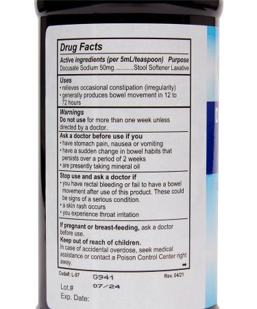 McKesson Geri-Care Docusate Sodium Liquid 50mg 16 fl oz - Stool Softener Laxative - 1 Bottle - Buy Online on GoSupps.com