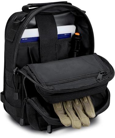 G4Free Tactical Sling Bag - Military Rover Shoulder Pack - Molle EDC Crossbody Chest Pack - Black - Buy Online on GoSupps.com