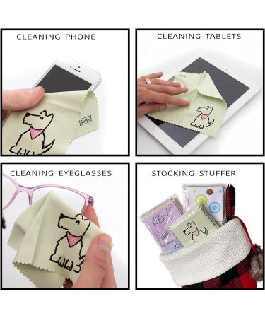 10-Pack 6x6 Cute Dog Design Microfiber Cleaning Cloth for Lens, Eyeglasses, Phone Screen - Buy Online on GoSupps.com