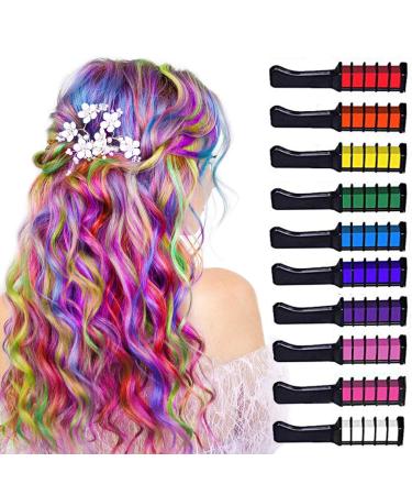 Deluxe Hair Chalk Set For Girls 10 Washable Colour Brush Available For Party Hair Dressing Birthday Gift For Kids