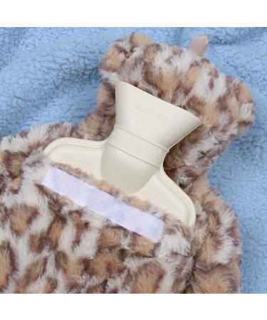Leopard Hot Water Bottle with Soft Cover | 1L Natural Rubber | Warmth & Comfort for All - Buy Online on GoSupps.com