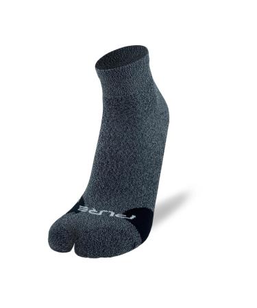 Pure Athlete Bunion Relief Sock - Ankle Length Tailors Bunion Corrector Socks for Men Women Split Toe Design Heather Grey Medium