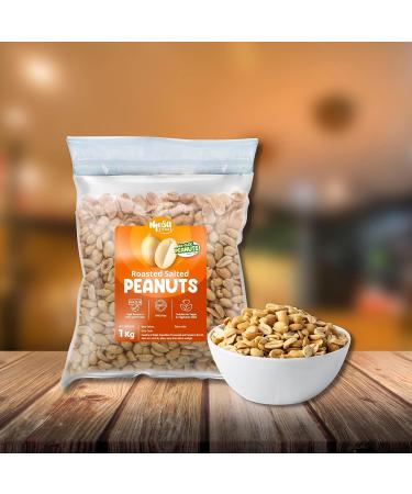 Roasted and Salted Peanuts 1Kg - GMO Free - Healthy Snack - Source of Fibre & Protein - Vegan Friendly - Natural - Buy Online on GoSupps.com