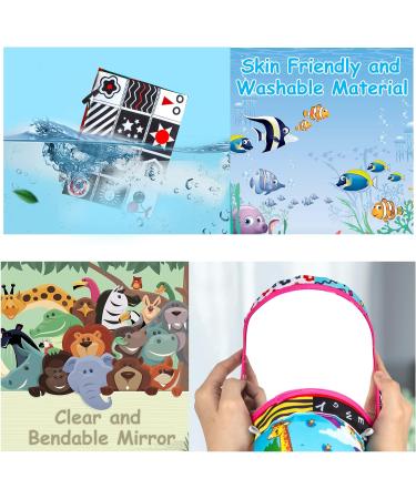 Auney Toys for 0-9 Months - Foldable Mirror & Crackling Book | Toddler Education & Cognitive Baby Toys for Newborns - Buy Online on GoSupps.com