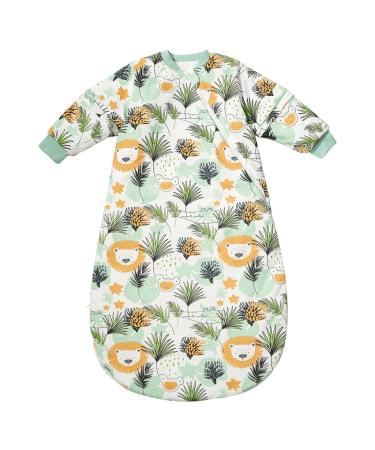 beeweed Baby Sleeping Bag TOG 3.5 Winter Wearable Blanket Removable Long Sleeves Baby Sleep Sack for Infants and Toddlers Super Soft Warm Comfortable Sleeping Sack 18-30M Forest Lion XL (18-30 Months)
