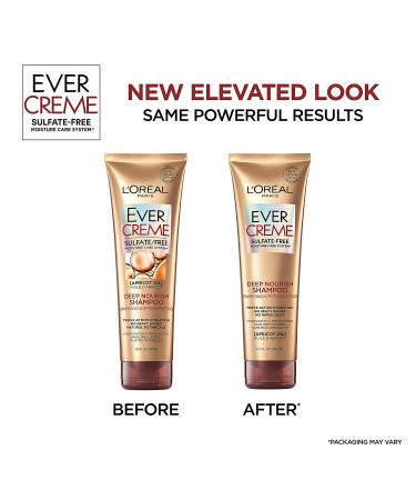 L'Oreal Paris EverCreme Sulfate Free Shampoo & Conditioner Kit - Triple Action Hydration with Apricot Oil - 8.5oz, Pack of 2 - Buy Online on GoSupps.com