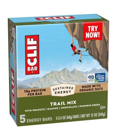 CLIF BAR - Energy Protein Bars - Trail Mix - Made with Organic Oats - Energy Bars - Non-GMO - (5 Pack) Trail Mix 5 Count - Buy Online on GoSupps.com