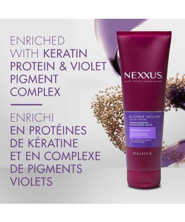 Nexxus Blonde Assure Purple Shampoo & Conditioner for Silver Bleached Platinum and Blonde Hair 250 ml (2) - Buy Online on GoSupps.com