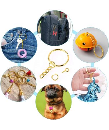 PAXCOO Keychain Rings for Crafts - 100Pcs Gold Split Key Rings, Jump Rings & Screw Eye Pins Kit for Resin Keychain Making - Buy Online on GoSupps.com