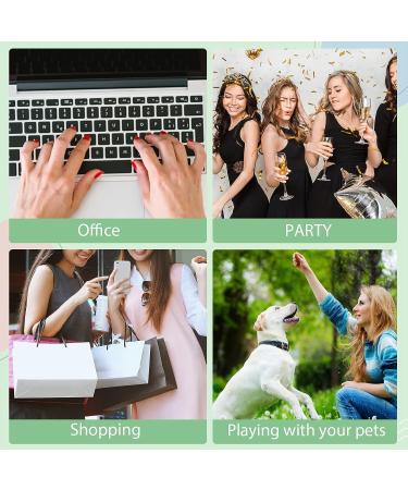 Green Carnival Medium Coffin Press-On Nails - 24pcs Acrylic Fake Nails with Designs for Women & Girls - Buy Online on GoSupps.com