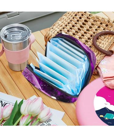 Menstruation Pad Bag with Zipper | Stylish Women's Napkin & Tampon Collection Bag | Space Planet Galaxy Design - Buy Online on GoSupps.com
