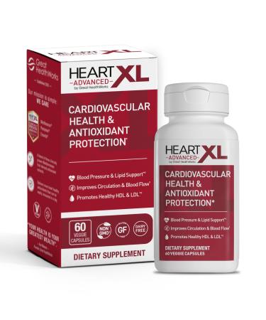 OmegaXL HeartXL Advanced - Heart Health Supplement - Three clinically Studied Mediterranean antioxidant extracts - Supports Blood Pressure, Cholesterol and Circulatory Health (60 Capsules) 60 Count (Pack of 1)