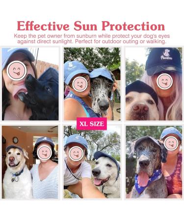 Pawaboo Pet Baseball Cap - 2 Pack Stylish Dog Sun Hats with Ear Holes & Adjustable Chin Straps | Extra Large Pink | Best Sun Protection for Pet Families - Buy Online on GoSupps.com