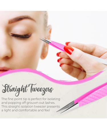 Lash Extension Tweezer Eyelash Tweezers for Extensions Precision Lashing Tweezers 3PC Set L-Shaped Boot Volume Dolphin Isolation (3Pc Pink Lash Tweezers Set) - Buy Online on GoSupps.com
