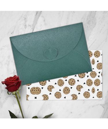 YYHHAOFA Dark Green Cookies Food Chocolate Chip Biscuits Pearl Paper Holiday Card Greeting Card Suitable For Christmas Party Invitations Dark Green One Size - Buy Online on GoSupps.com