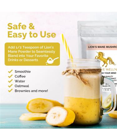 Addictive Wellness Lions Mane Supplement Powder, Premium Quality Lions Mane Mushroom Powder Dual-Extract Nootropic, Sugar Free, Vegan & Paleo Friendly Lion's Mane Mushroom Supplement - 1500 mg 1.76 Ounce (Pack of 1) - Buy Online on GoSupps.com