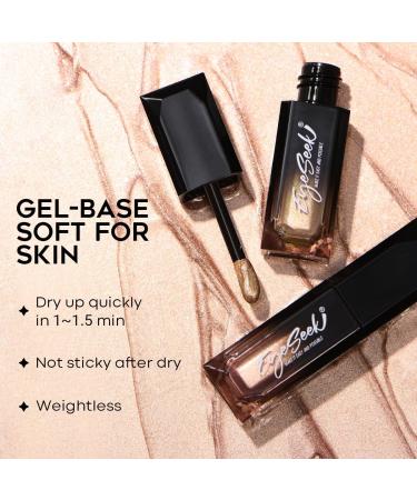 6PCS EYESEEK Metallic Liquid Glitter Eyeshadow Set - Cream Gel Shimmer Eye Makeup Kit in Metallic Brown - Buy Online on GoSupps.com