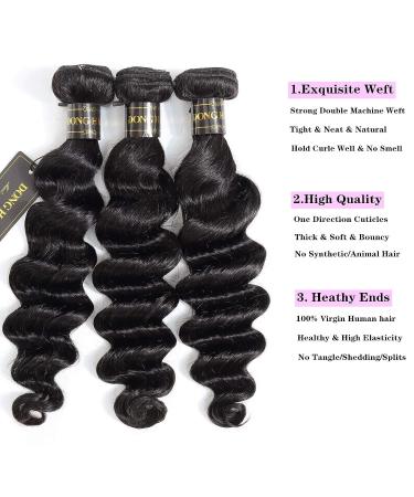 DONG H Loose Deep Wave Peruvian Virgin Human Hair Bundles - Natural Color Wet and Wavy Hair Extensions | 3 Bundles (16, 18, 20) - Buy Online on GoSupps.com