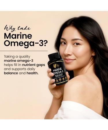 Coc March N.M.D Marine Omega-3 Fish Oil High Potency Omega 3 Supplement with 500 mg EPA & 250 mg DHA Enteric Coated, No Fishy Burps & Aftertaste Omega-3 Fish Oil for Women & Men, 3-Month Supply - Buy Online on GoSupps.com