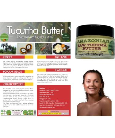 Nativilis Amazonian Raw TUCUMA BUTTER (Astrocaryum vulgare) GREAT HAIR CONDITIONER - HIGH CONCENTRATION VITAMIN-A BETA-CAROTENE - SKIN and Hair Care - nourishing moisturizing antioxidant - Copaiba - Buy Online on GoSupps.com
