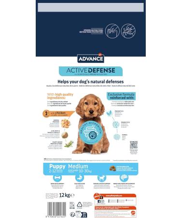 Advance Medium Puppy - Dog Food for Puppy Dogs (2 to 15 months) of Medium Breed with Chicken - 12kg - Buy Online on GoSupps.com