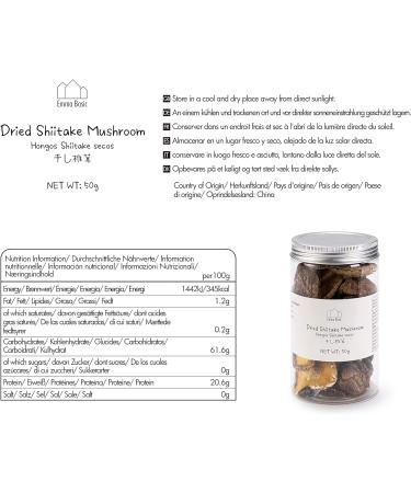 Emma Basic Dried Shiitake Mushroom 50g - Premium Quality Mushroom for Cooking and Recipes - Buy Online on GoSupps.com