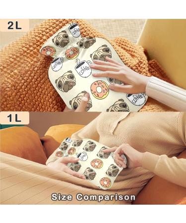 Naanle Donut Mops Dog Hot Water Bottle - 1L Transparent Heat Bottle for Bed Hand & Feet Warmer | Pain Relief & Cold Therapy - Buy Online on GoSupps.com