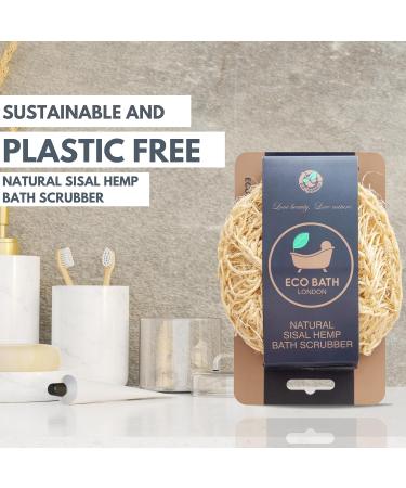 Eco Bath London Natural Sisal Hemp Bath Scrubber - Premium Hard Sisal Exfoliating Body Sponge for Shower and Bath Natural Fibers for Smooth Radiant Skin - Buy Online on GoSupps.com