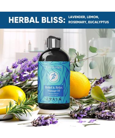 Essencetics Muscle Pain Relief Massage Oil (8 OZ) - Soothing Arnika Lavender & Rosemary for Relaxation & Therapy - Buy Online on GoSupps.com