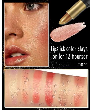 Rouge L vres Paillet Dor M tallis Diamond Glossy Rouge a Levre Sans Transfert Texture Cr meuse Rouge L vres Longue Tenue Hautement Pigment Vegan Gloss pour Maquillage Femme Makeup-06 06# - Buy Online on GoSupps.com