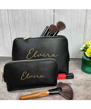 Personalized Cosmetic Bag for Women | Custom Makeup & Cultural Bags | Perfect Birthday & Christmas Gift (Black) - Buy Online on GoSupps.com