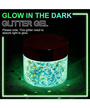 LATIBELL Glow in The Dark UV Body Glitter Gel - Neon Chunky Glitter Makeup for Festival Party Rave - Pearl White - 2.4 oz - Buy Online on GoSupps.com
