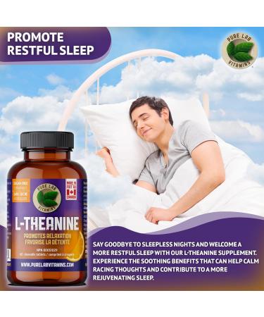 Pure Lab Vitamins | L-Theanine 125mg | 60 Chewable Tablets | Concerns and Pressure Relief Supplements | Brain Memory and Focus Supplement for Adults | Promotes Relaxation and Improves Sleep Quality 60 count (Pack of 1) - Buy Online on GoSupps.com