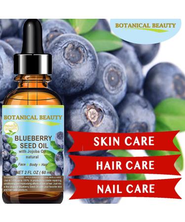 Botanical Beauty Blueberry Seed Oil. Natural Cold Pressed Carrier Oil. 2 Fl.oz.- 60ml. For Skin Hair Lip And Nail Care. - Buy Online on GoSupps.com