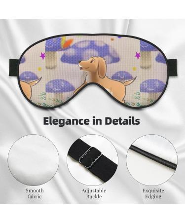 Cartoon Mushroom Dog Eye Mask - Unisex Adjustable Sleep Mask for Travel Yoga & Home Nap - Buy Online on GoSupps.com