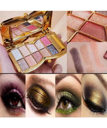 10 Colors Glitter Eyeshadow Palette Professional Makeup Glitter Eyeshadow Palette Waterproof Long Lasting Highly Pigmented Glitter Eyeshadow Palette - Buy Online on GoSupps.com